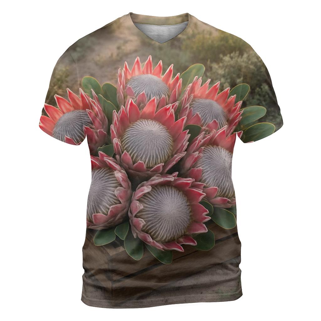 Protea Harvest In Coastal Fynbos artistic all-over print tops
