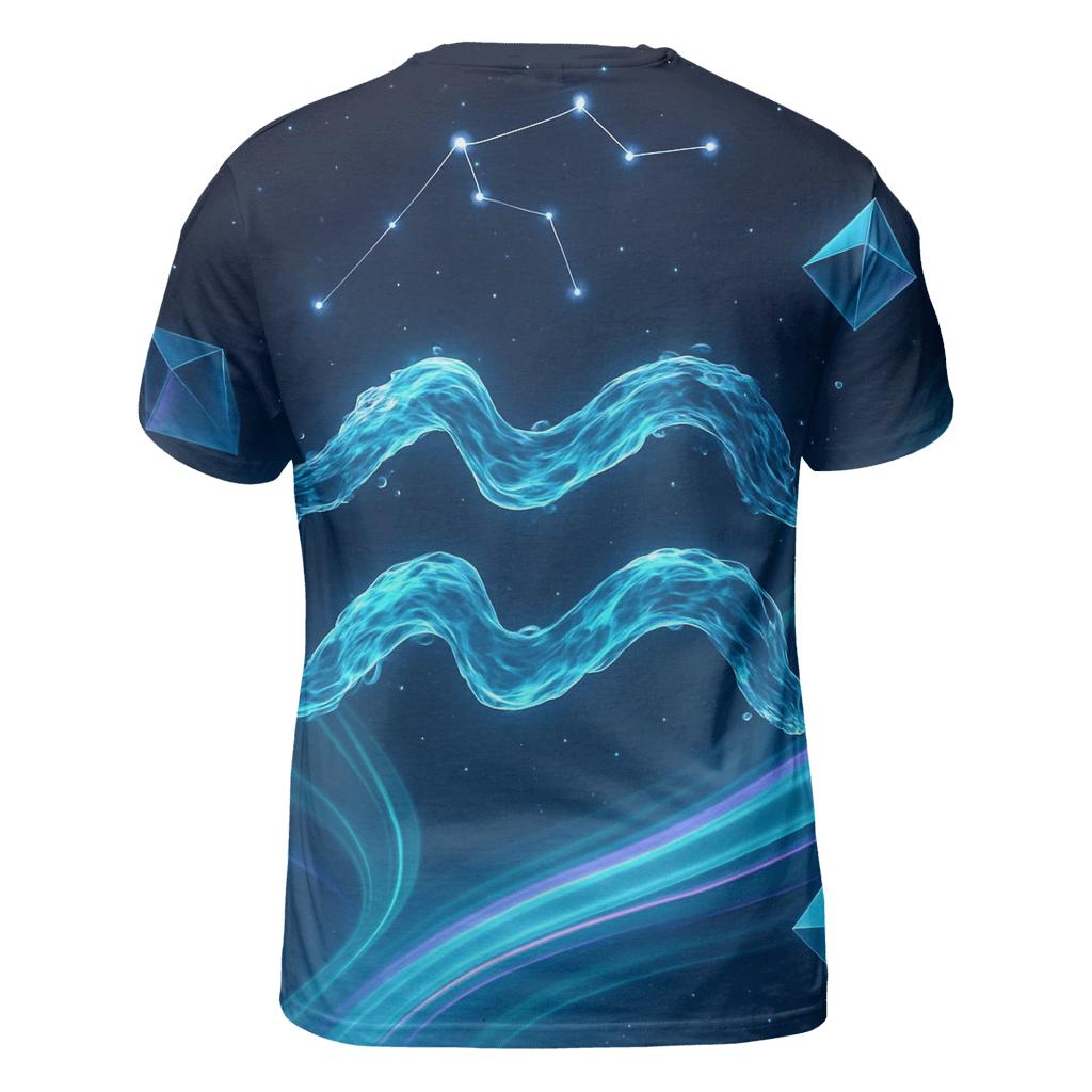 Aquarius Crystal Wave Starstream creative print fashion shirts
