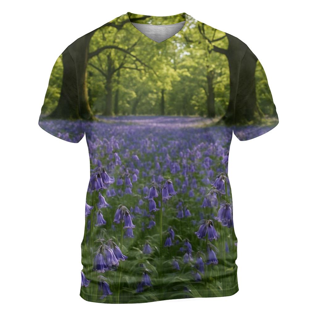 Bluebells Under Ancient Oak Canopy creative print fashion shirts