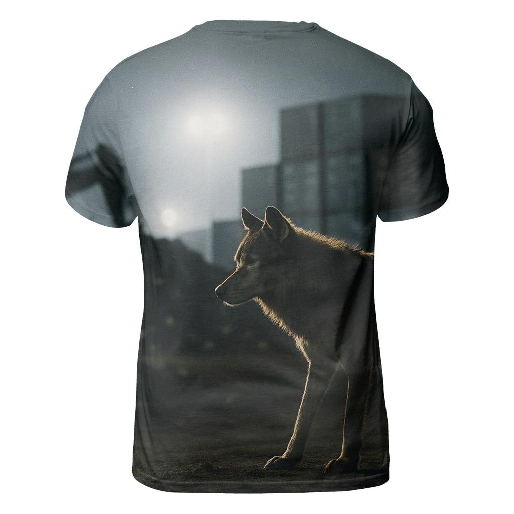 Industrial Periphery Nighttime Scavenger Wolf designer pattern shirts