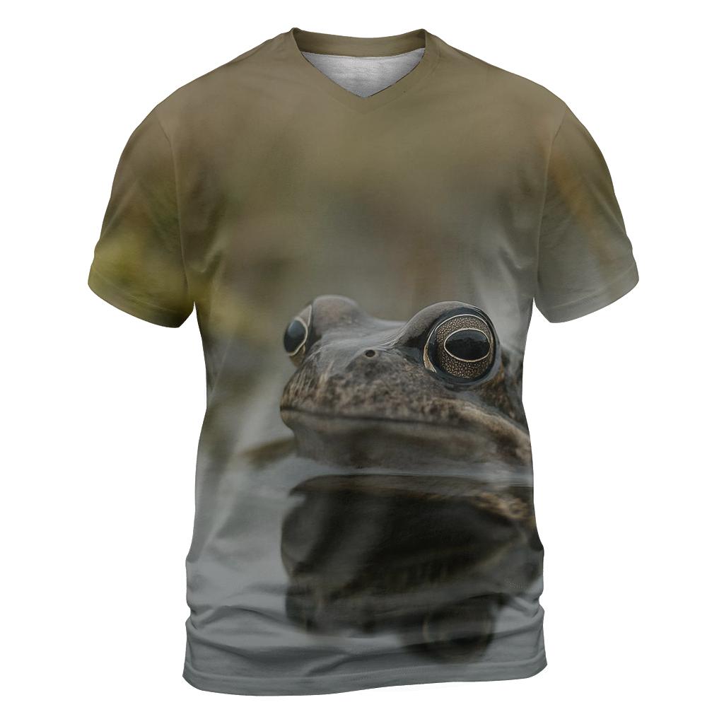 Bog Pool Gaze Common Frog designer pattern shirts