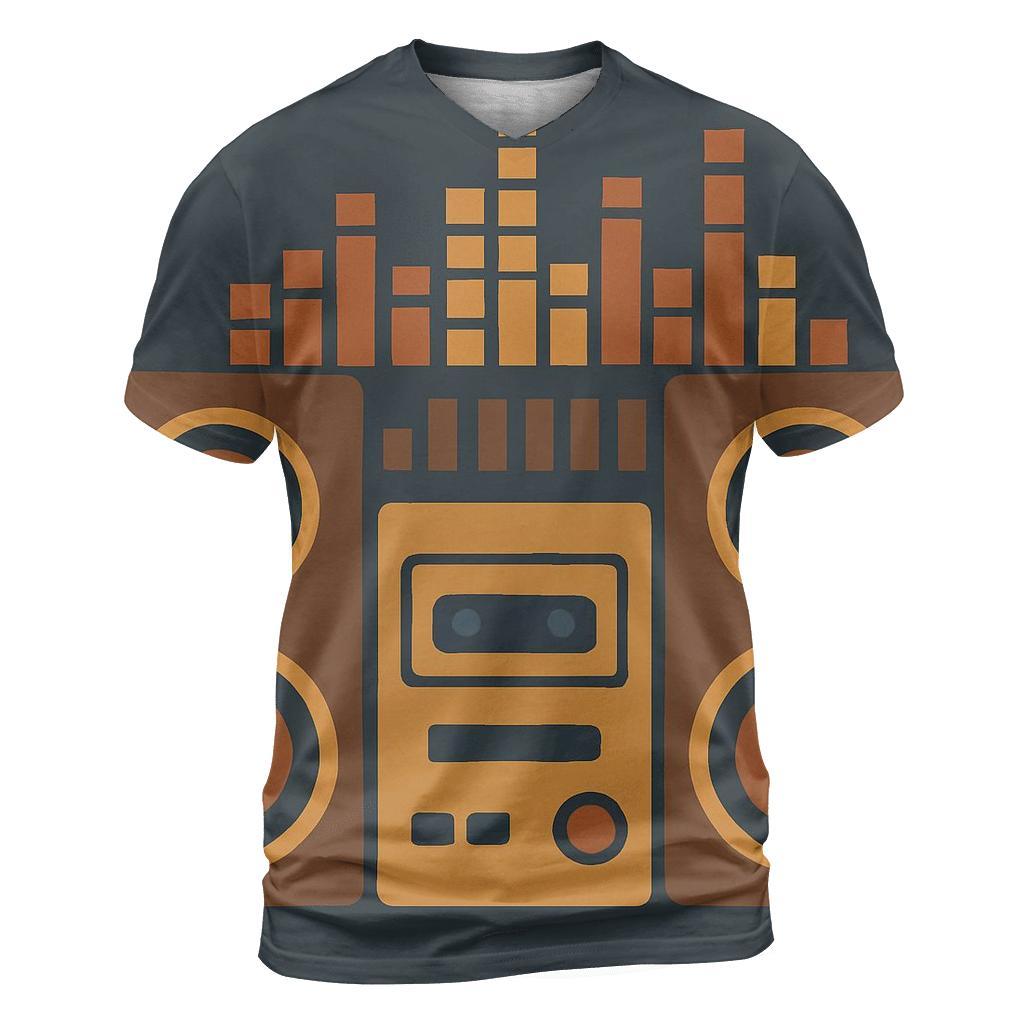 Vintage Stereo Soundscape trendy printed shirt styles