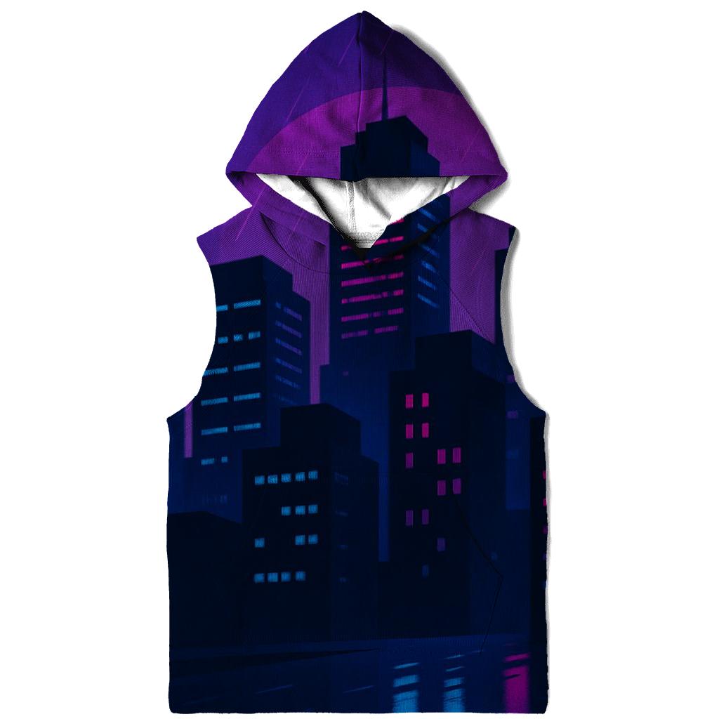 Retro Synth City Rain custom hoodies