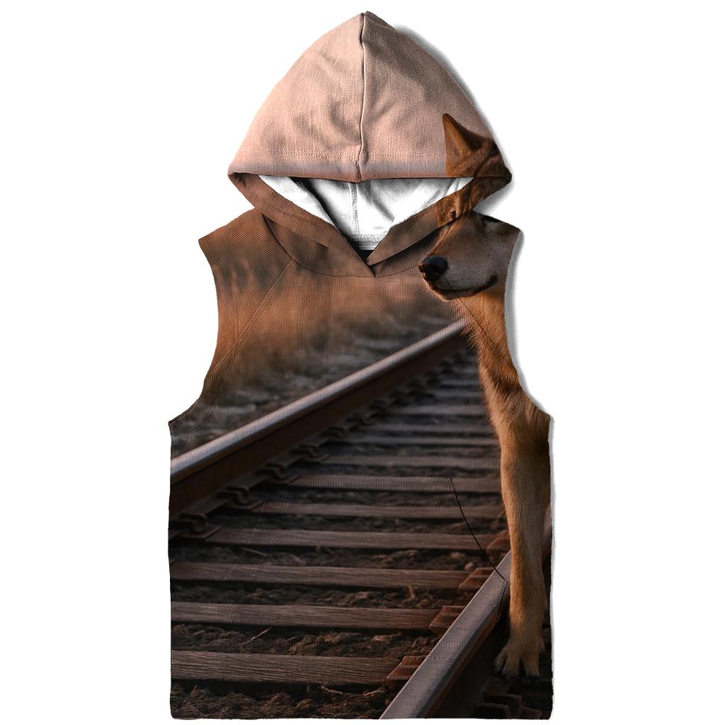 Railway Crossing Prairie Wolf Vigil premium hoodies