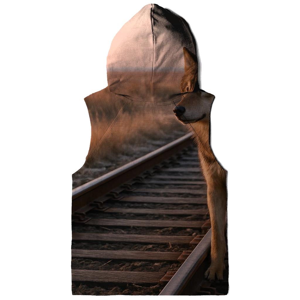 Railway Crossing Prairie Wolf Vigil premium hoodies