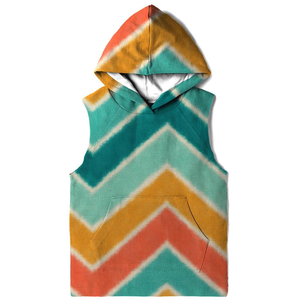 Coral Chevron Accordion Waves zip-up hoodies