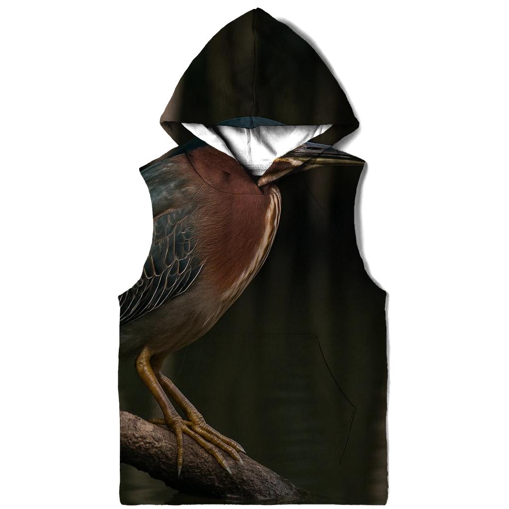 Mangrove Sentinel Green Heron embroidered hoodies