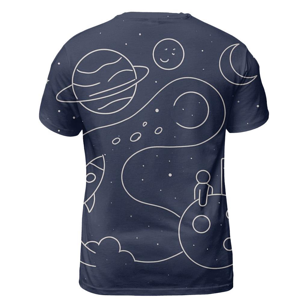 Monoline Cosmic Journey artistic all-over print tops