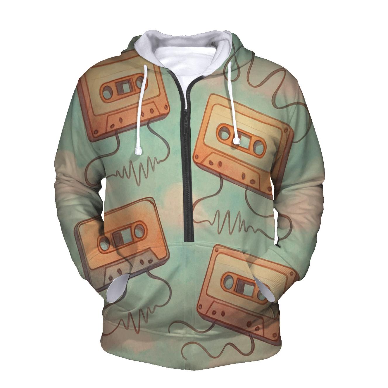 Pastel Cassette Daydream embroidered hoodies