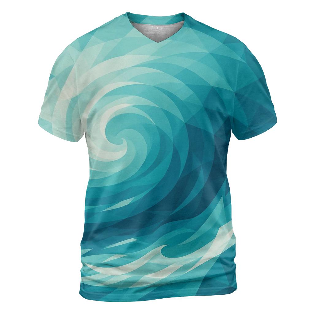 Geometric Ocean Currents designer pattern shirts