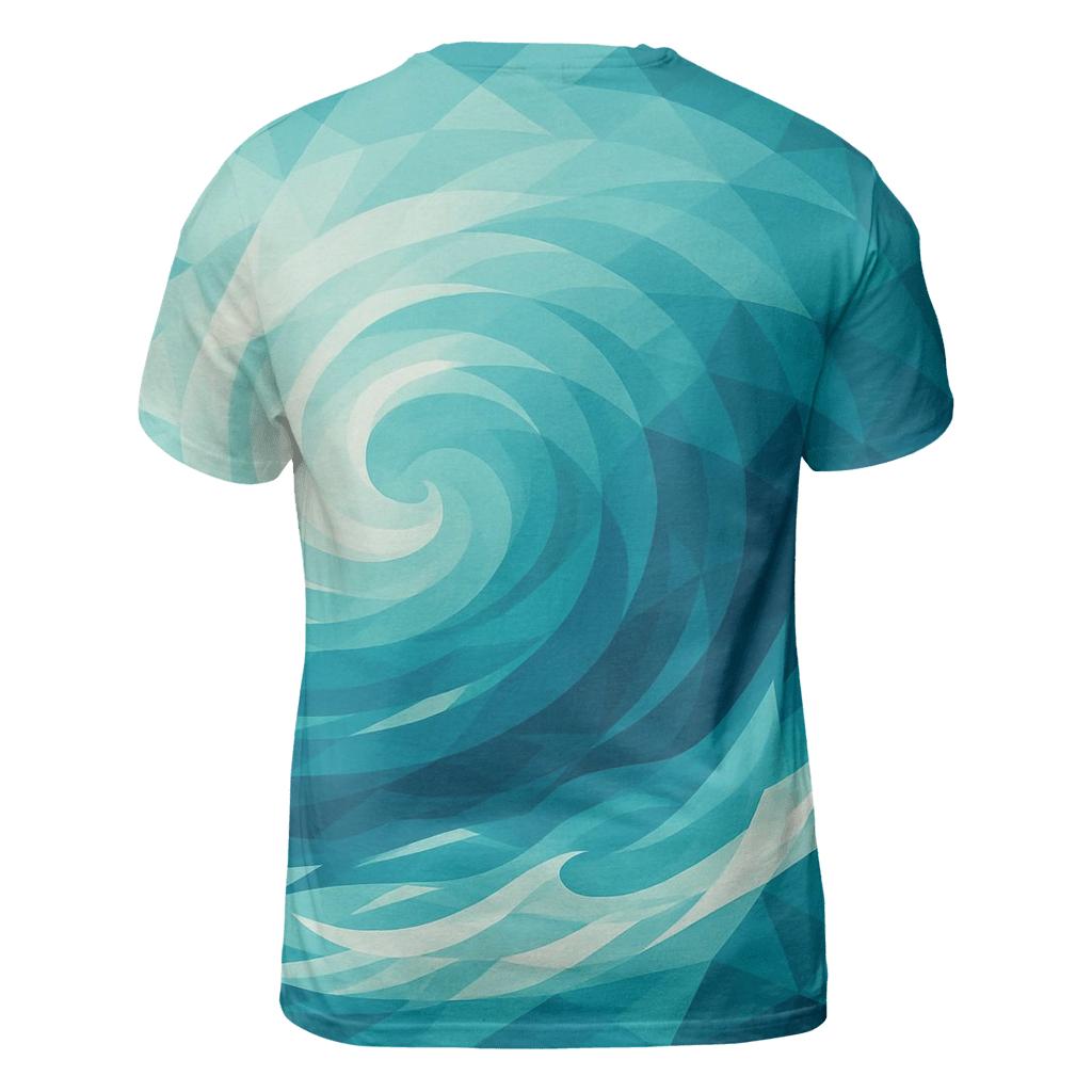 Geometric Ocean Currents designer pattern shirts