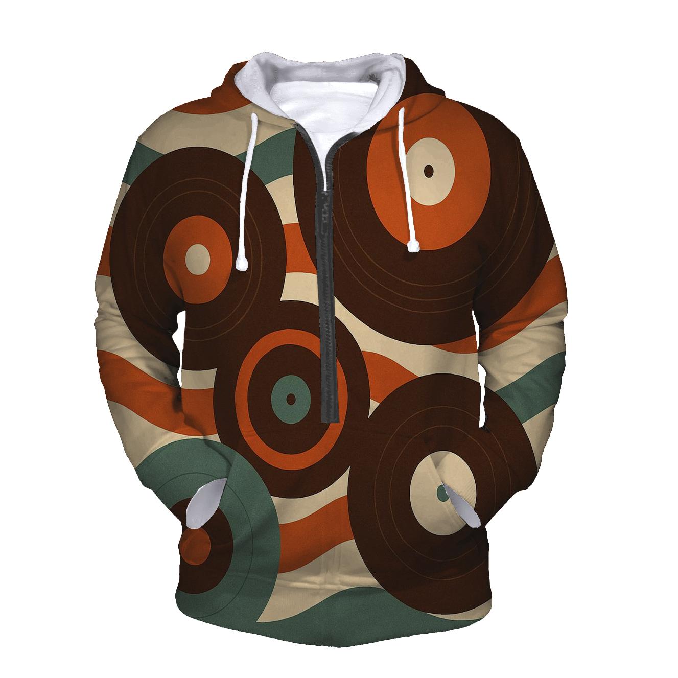 Retro Record Waves pullover hoodies