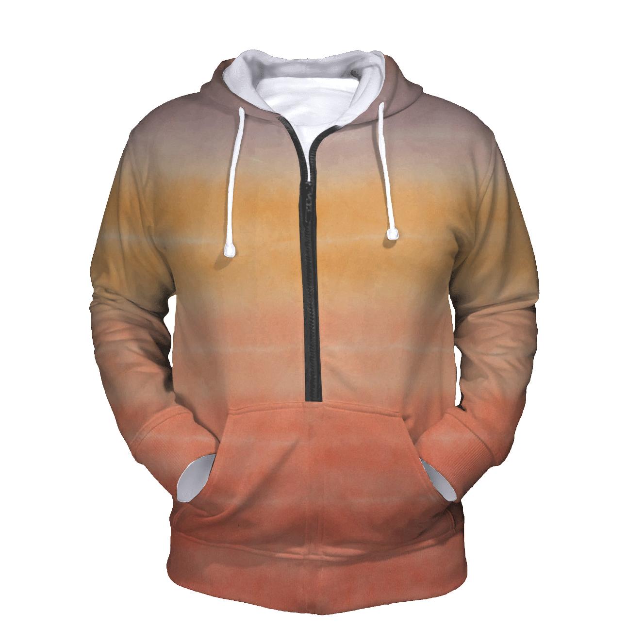 Sunset Horizon Stripe Wash pullover hoodies