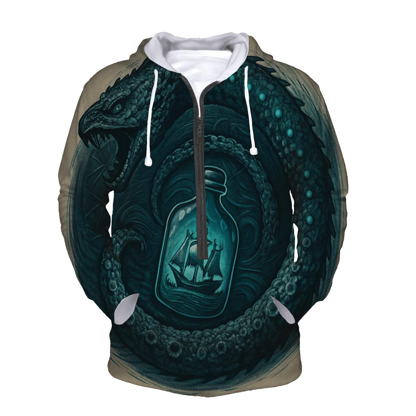 Ocean Abyss Ouroboros zip-up hoodies