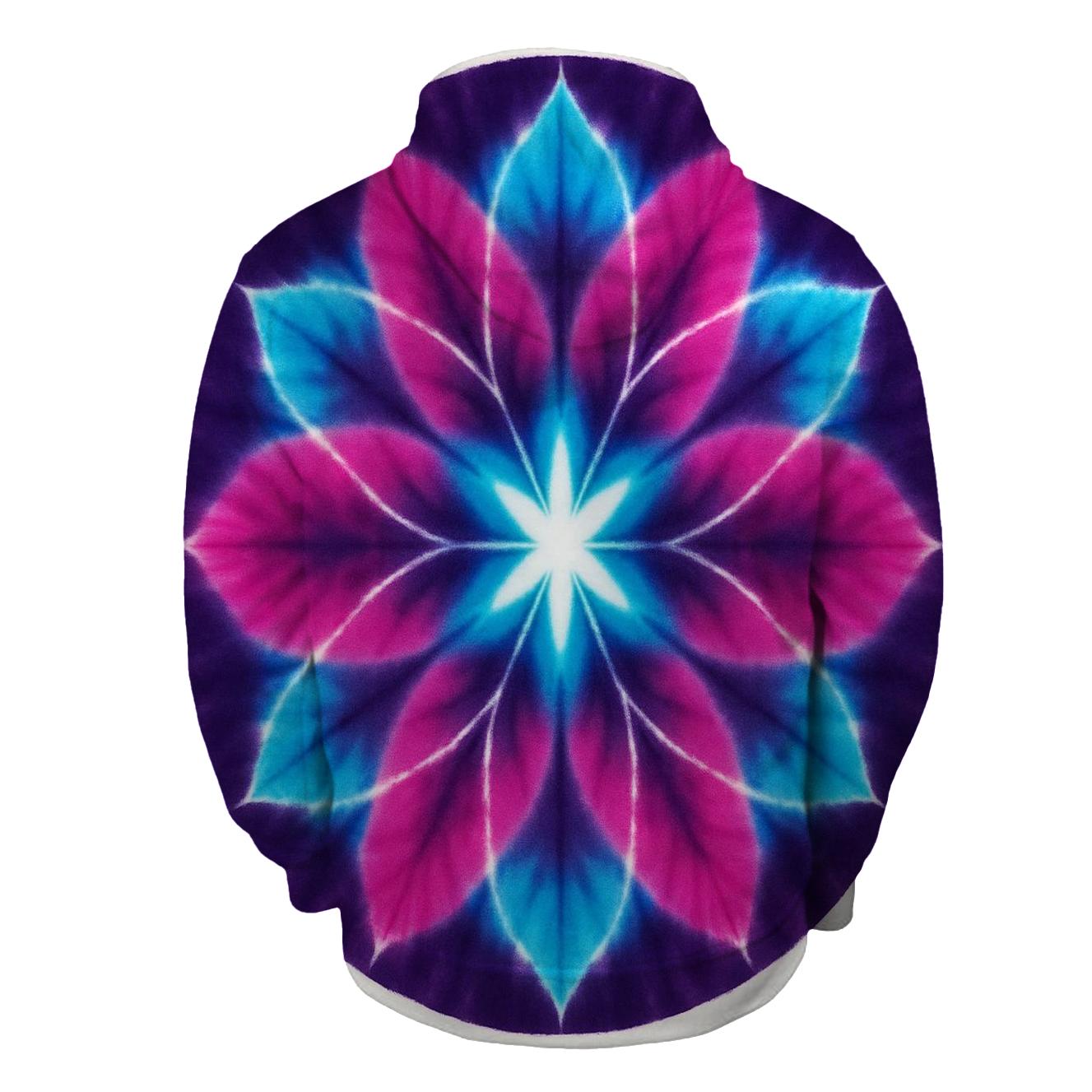 Cyan Lotus Mandala Spin printed hoodies