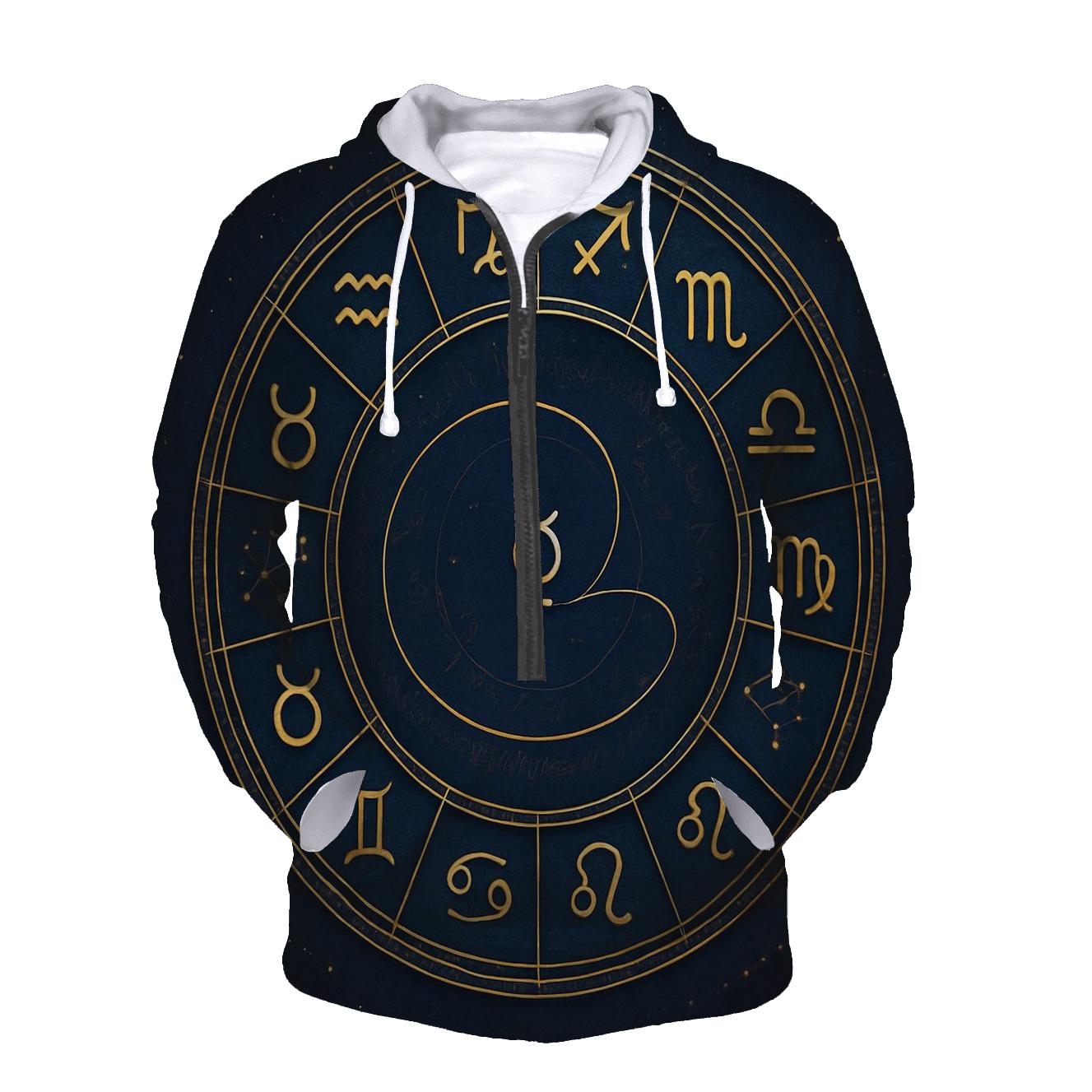 Zodiac Wheel Of Retrograde Reflections printed hoodies