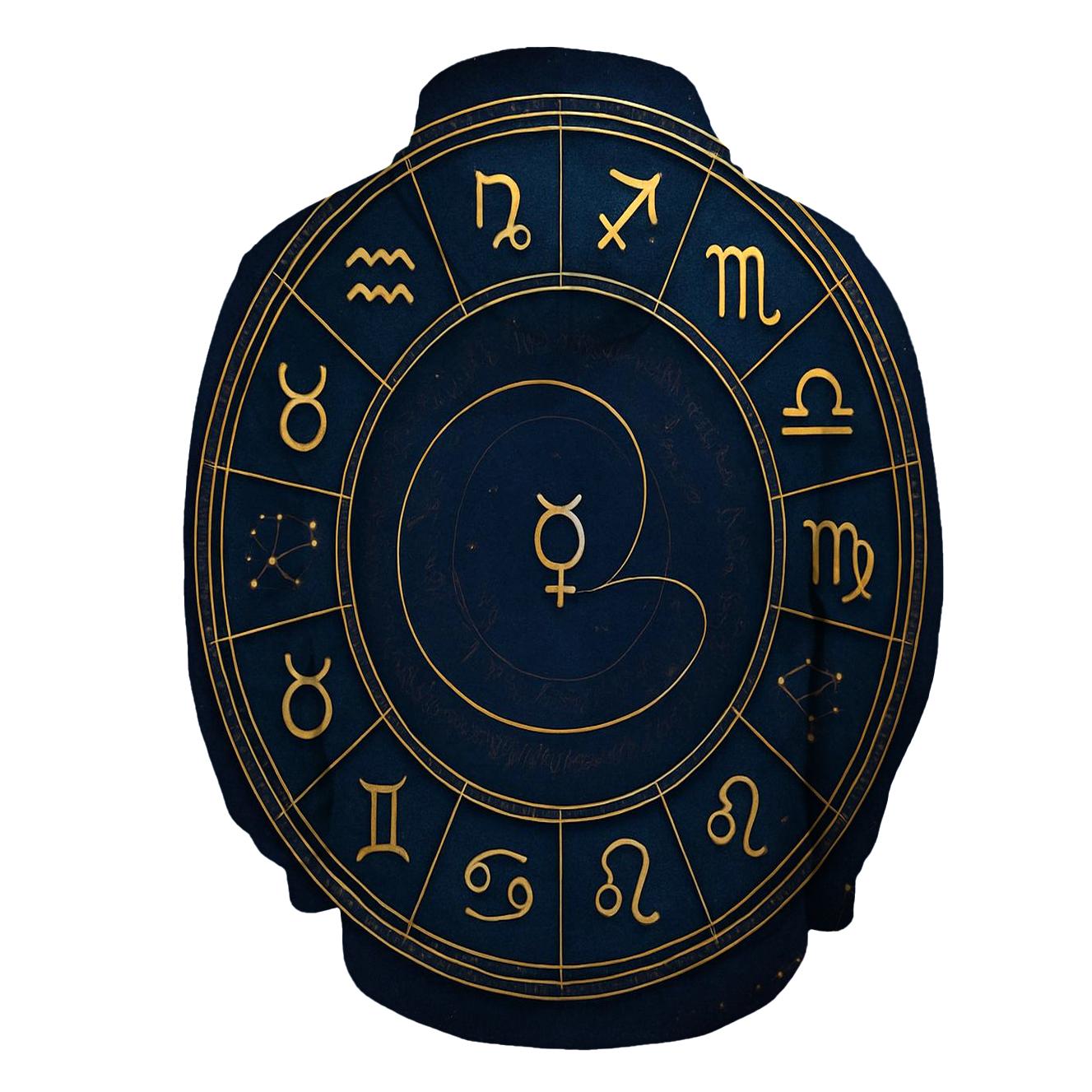 Zodiac Wheel Of Retrograde Reflections printed hoodies