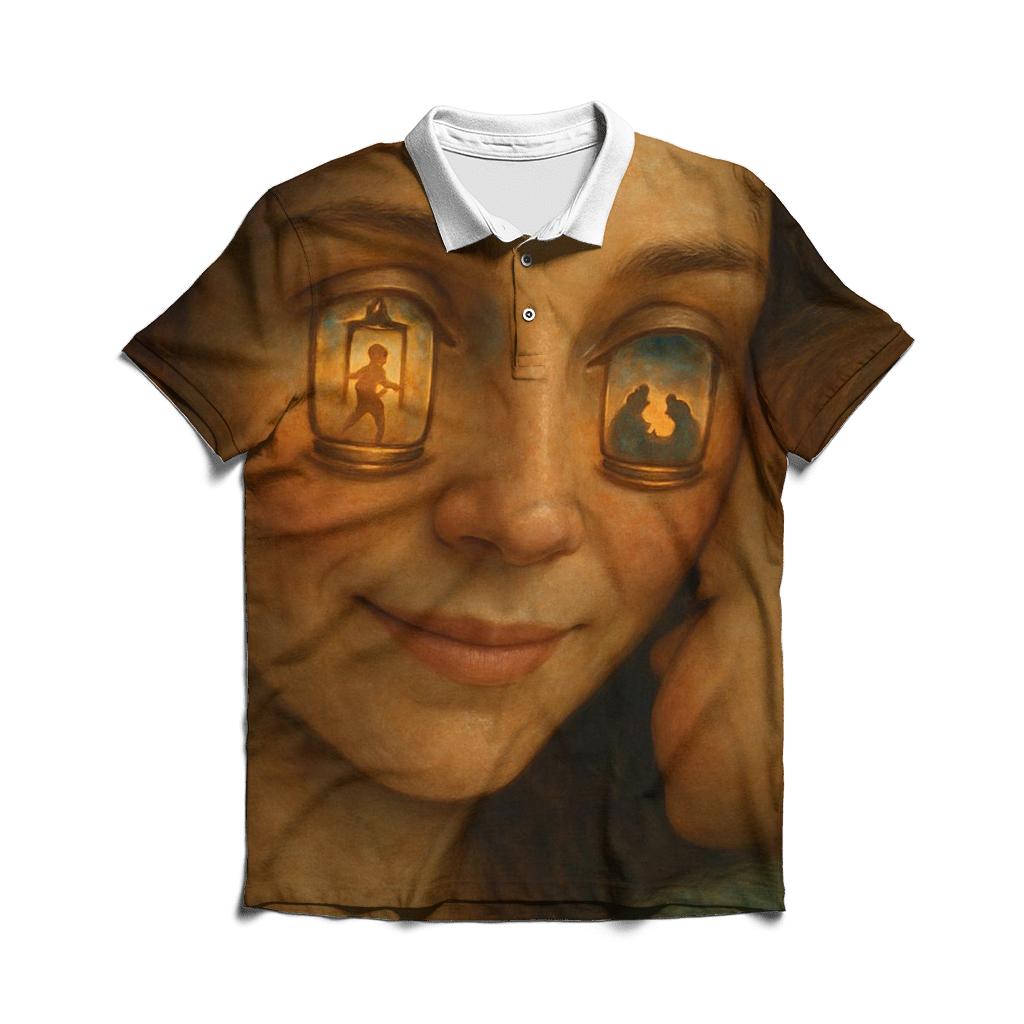 The Time Lantern In Mothers Eyes branded logo polo shirts