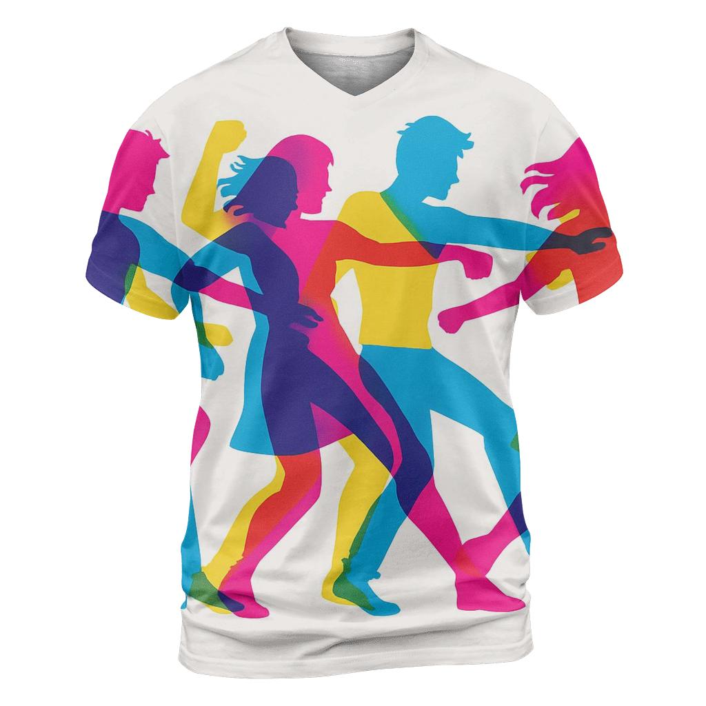 Chromatic Shadow Dancers artistic all-over print tops
