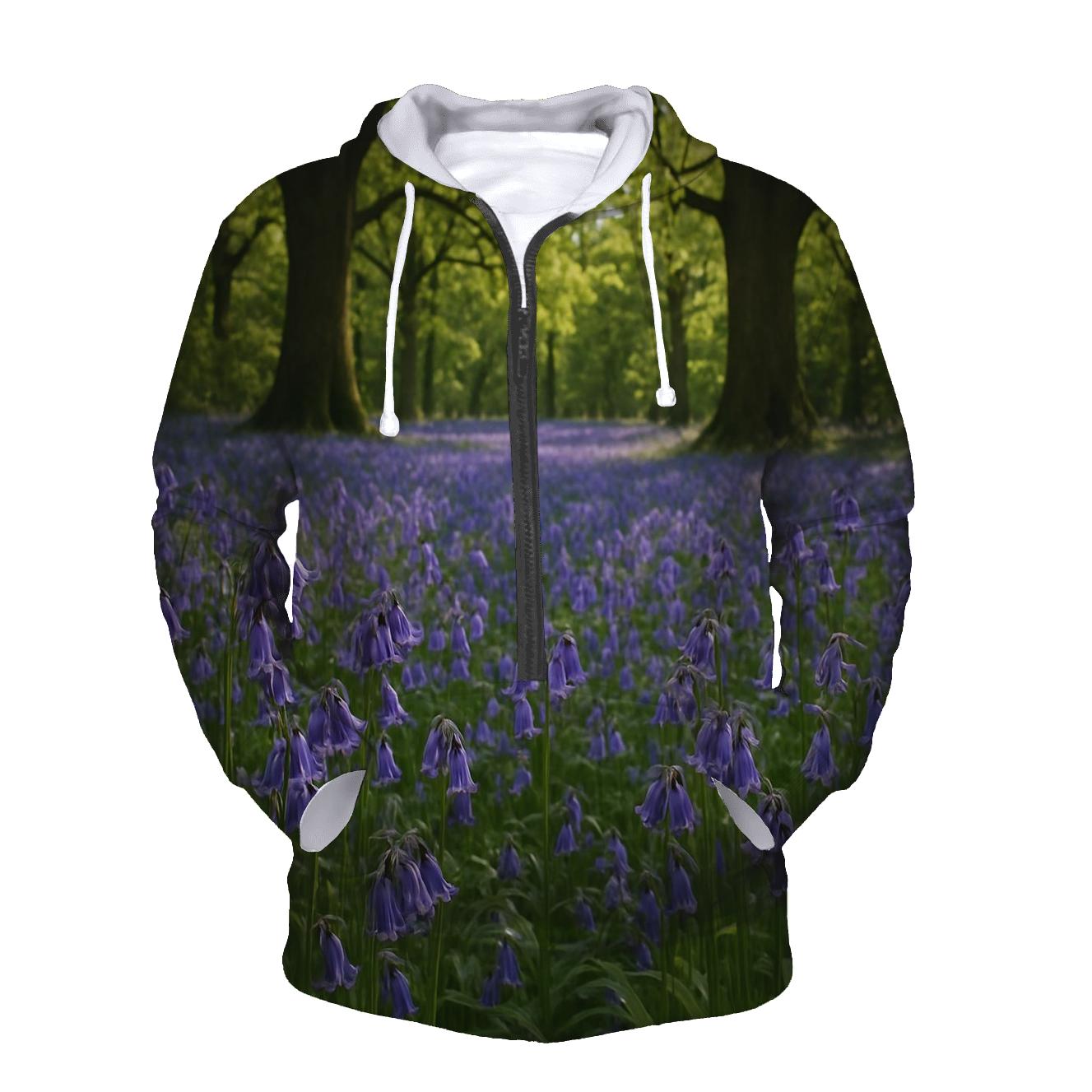Bluebells Under Ancient Oak Canopy pullover hoodies