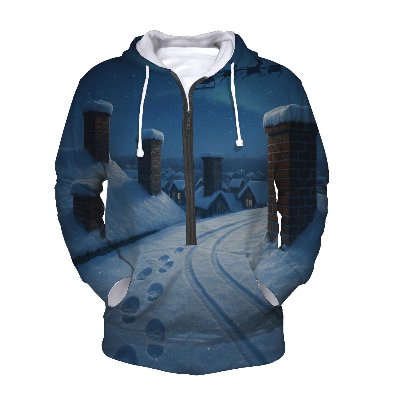 Santa Tracks Across The Rooftops heavyweight hoodies
