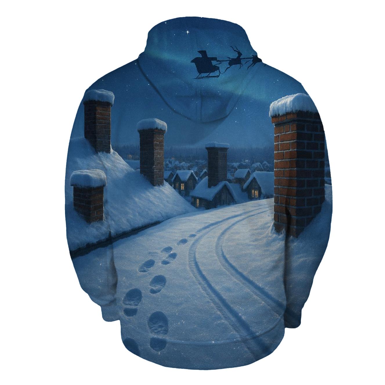 Santa Tracks Across The Rooftops heavyweight hoodies