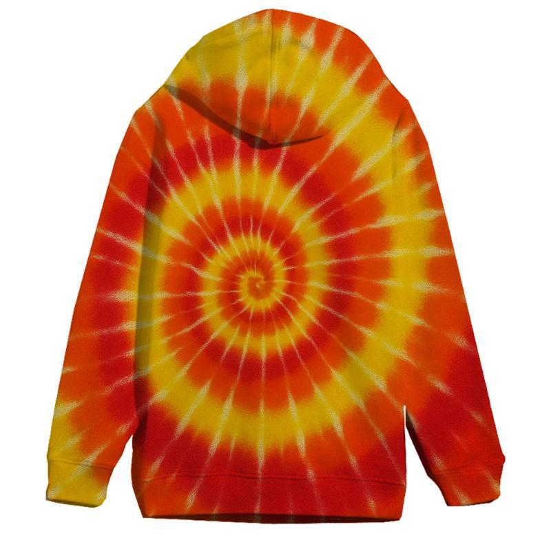 Citrus Spiral Burst Panel graphic hoodies