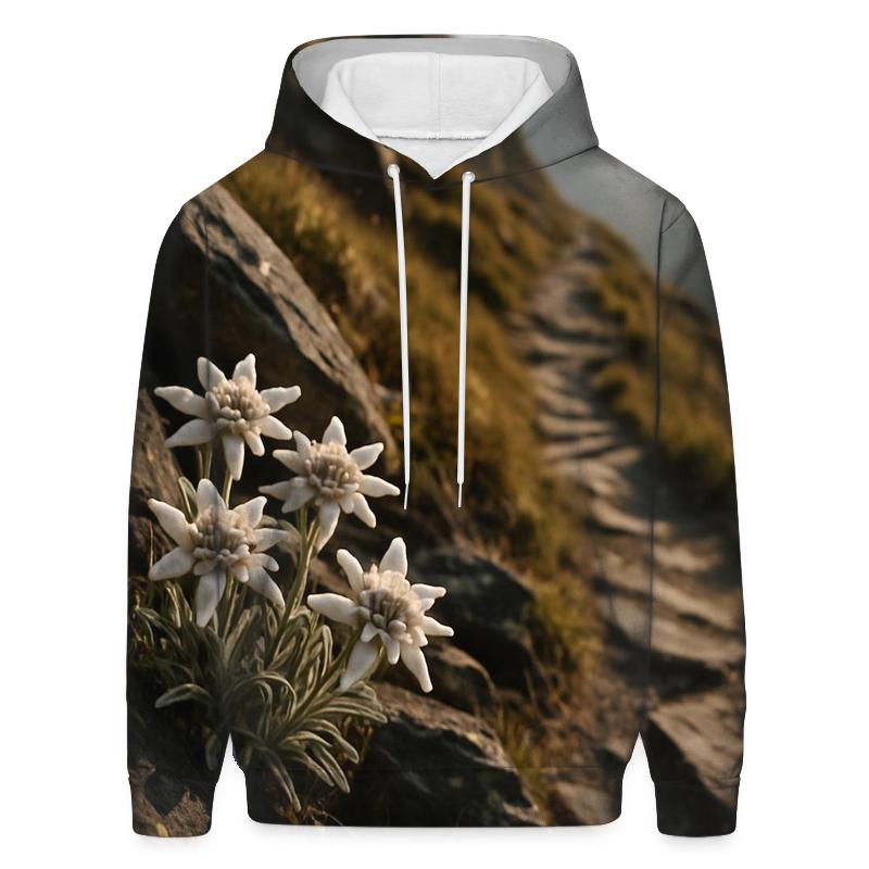 Alpine Edelweiss On Ancient Stone Path custom hoodies
