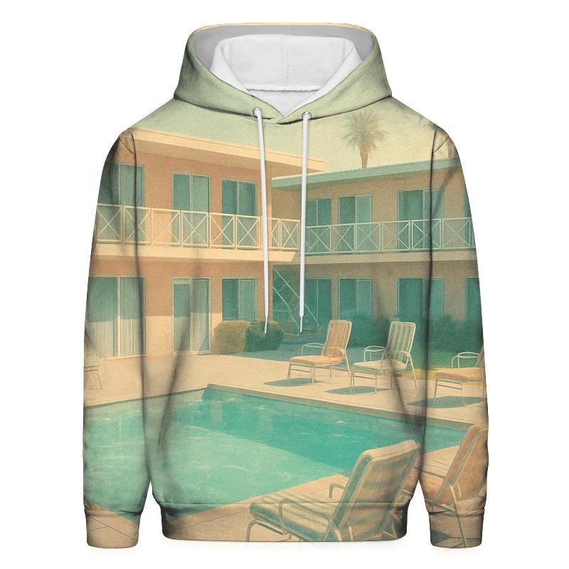 Retro Motel Poolside Afternoon lightweight hoodies