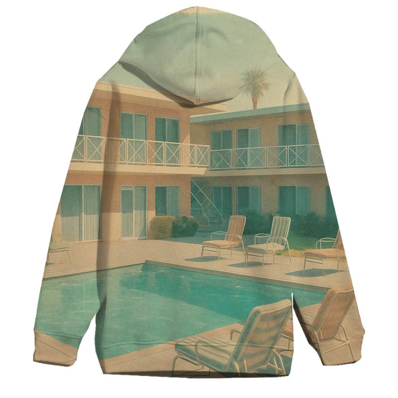 Retro Motel Poolside Afternoon lightweight hoodies