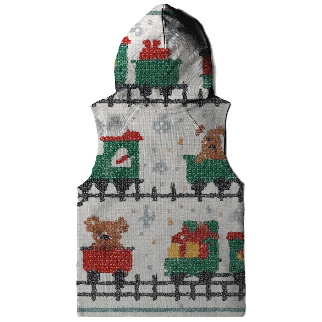 North Pole Toy Train Tracks zip-up hoodies