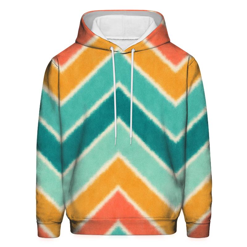 Coral Chevron Accordion Waves pullover hoodies