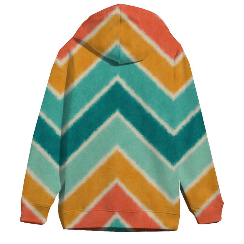 Coral Chevron Accordion Waves pullover hoodies