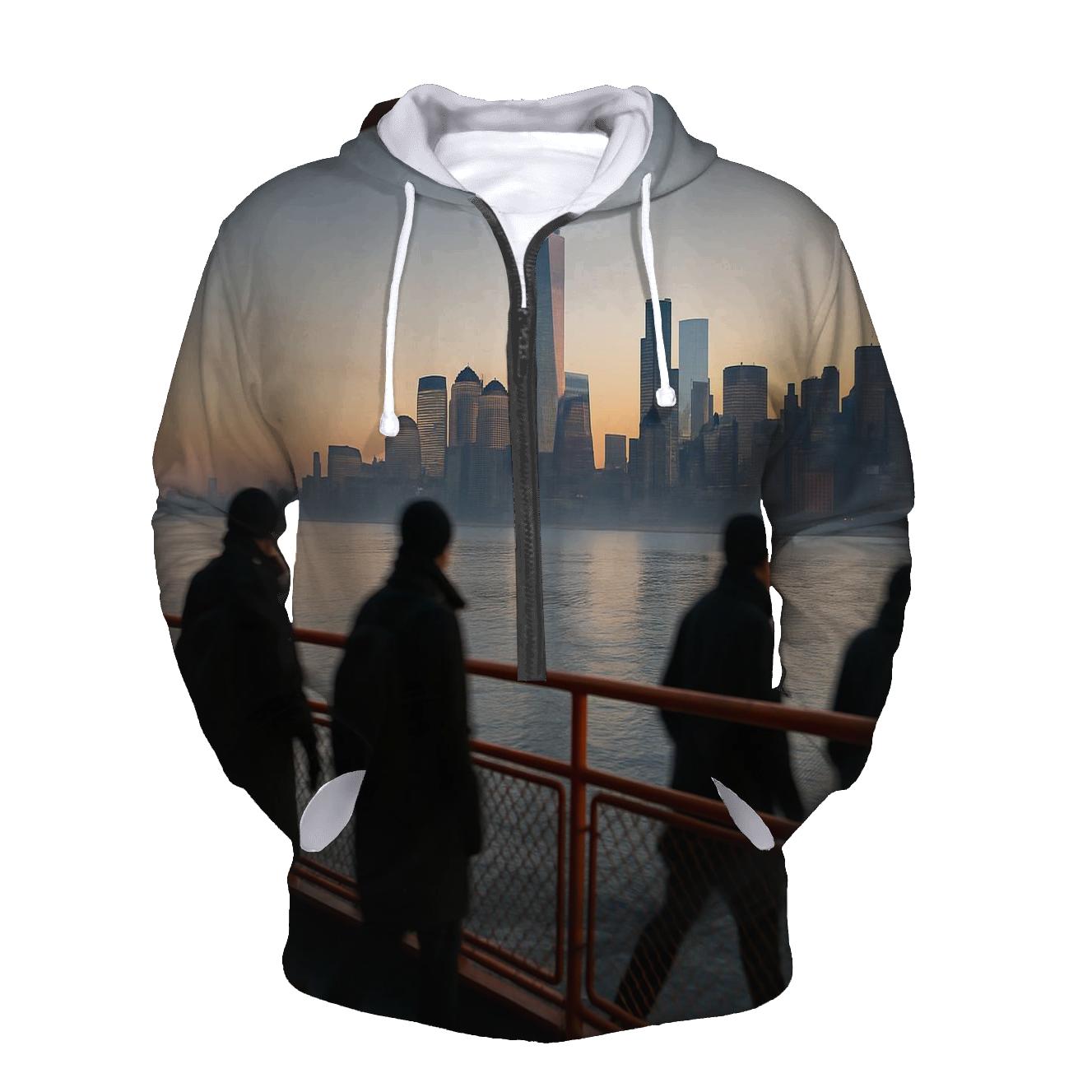 Hudson River Sunrise Commute designer hoodies