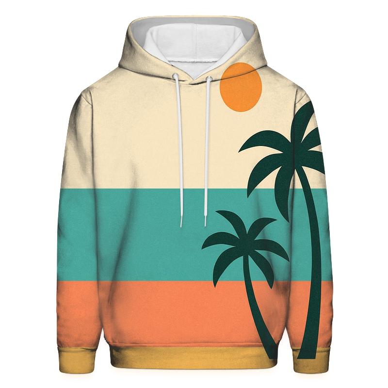 Retro Beach Stripe Escape zip-up hoodies