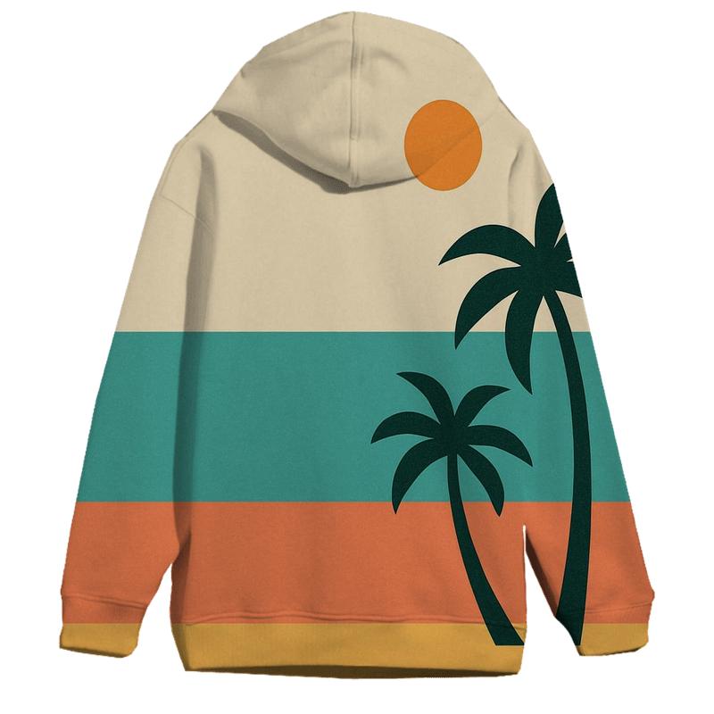 Retro Beach Stripe Escape zip-up hoodies