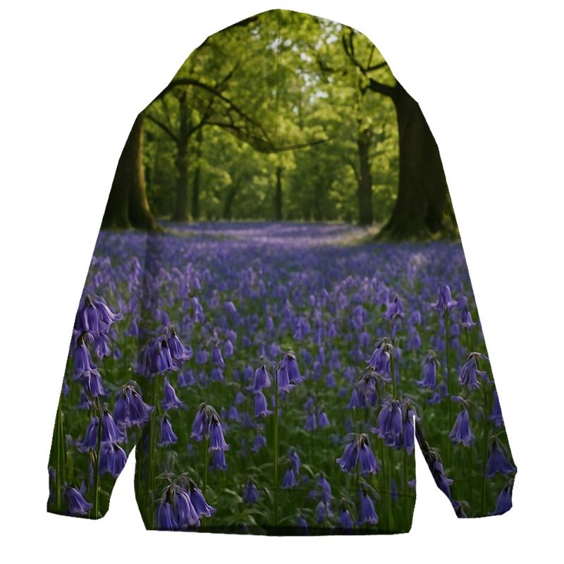 Bluebells Under Ancient Oak Canopy printed hoodies