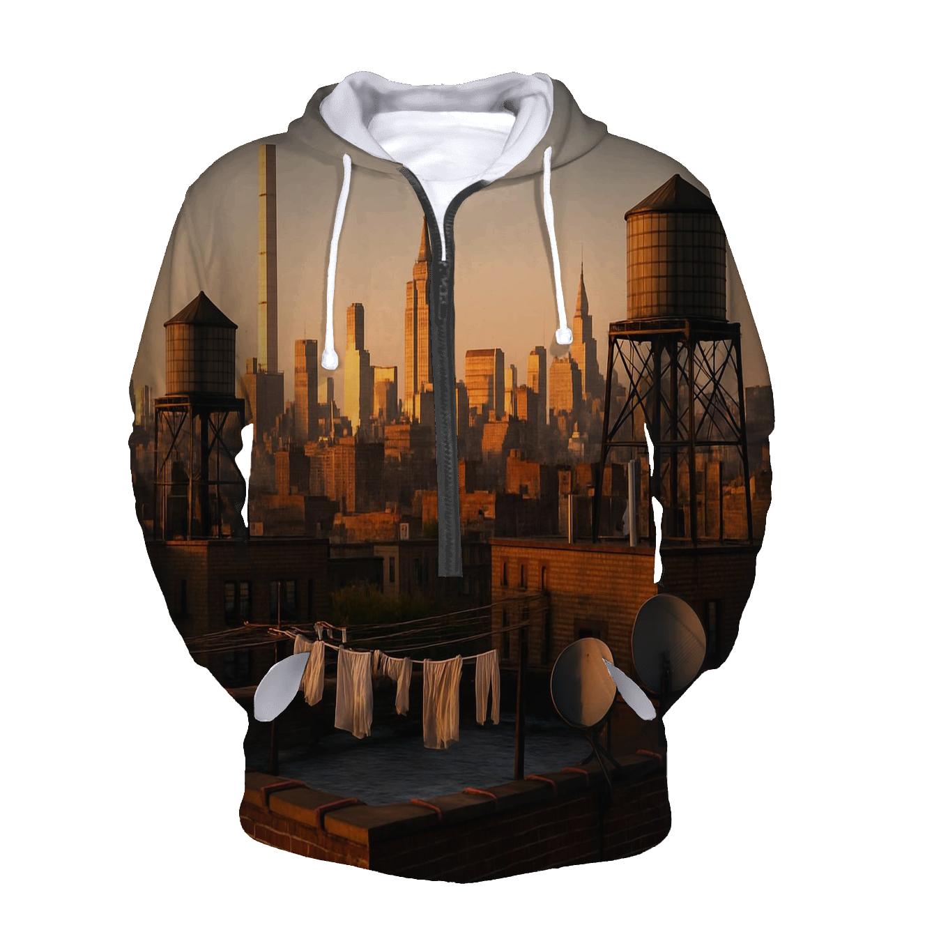 Harlem Rooftop Golden Hour Skyline heavyweight hoodies