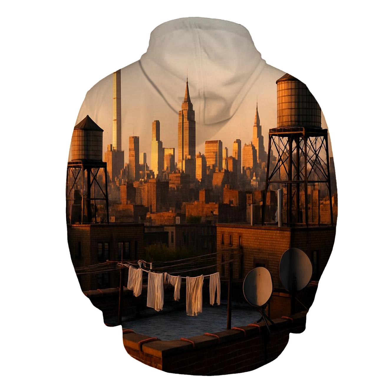 Harlem Rooftop Golden Hour Skyline heavyweight hoodies