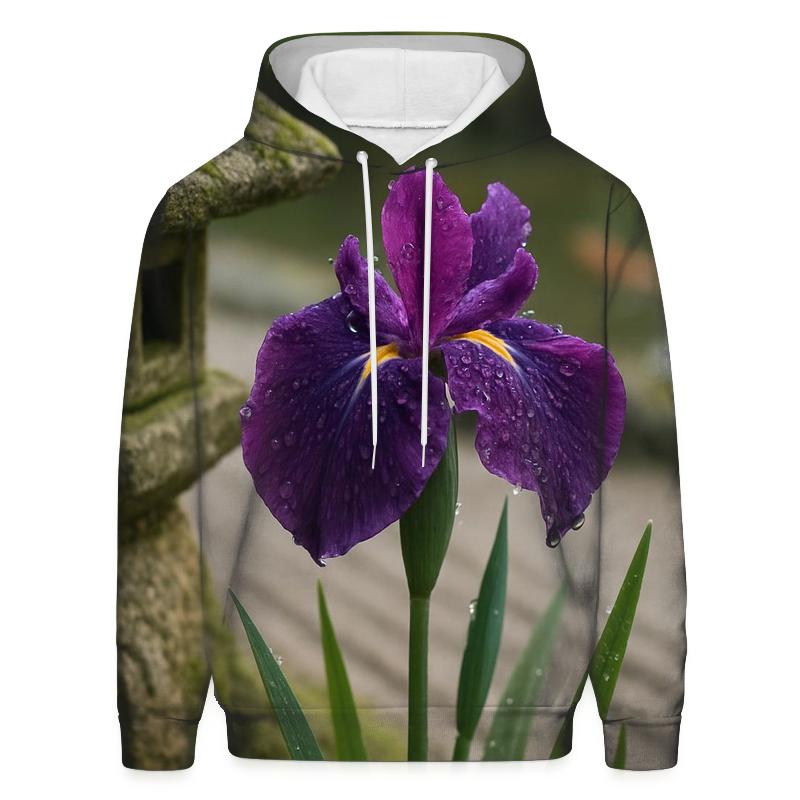 Iris Beside Traditional Garden Stone Lantern lightweight hoodies