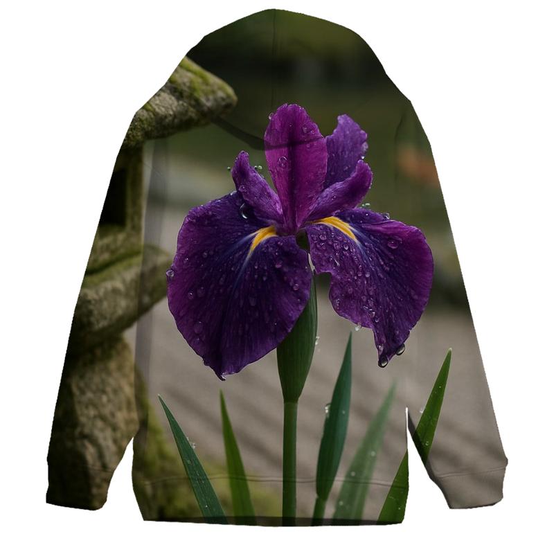 Iris Beside Traditional Garden Stone Lantern lightweight hoodies
