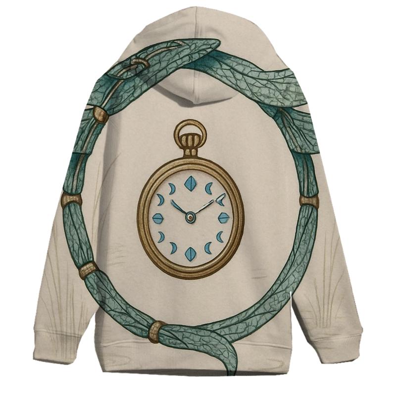 Clockwork Dragonfly Ouroboros printed hoodies