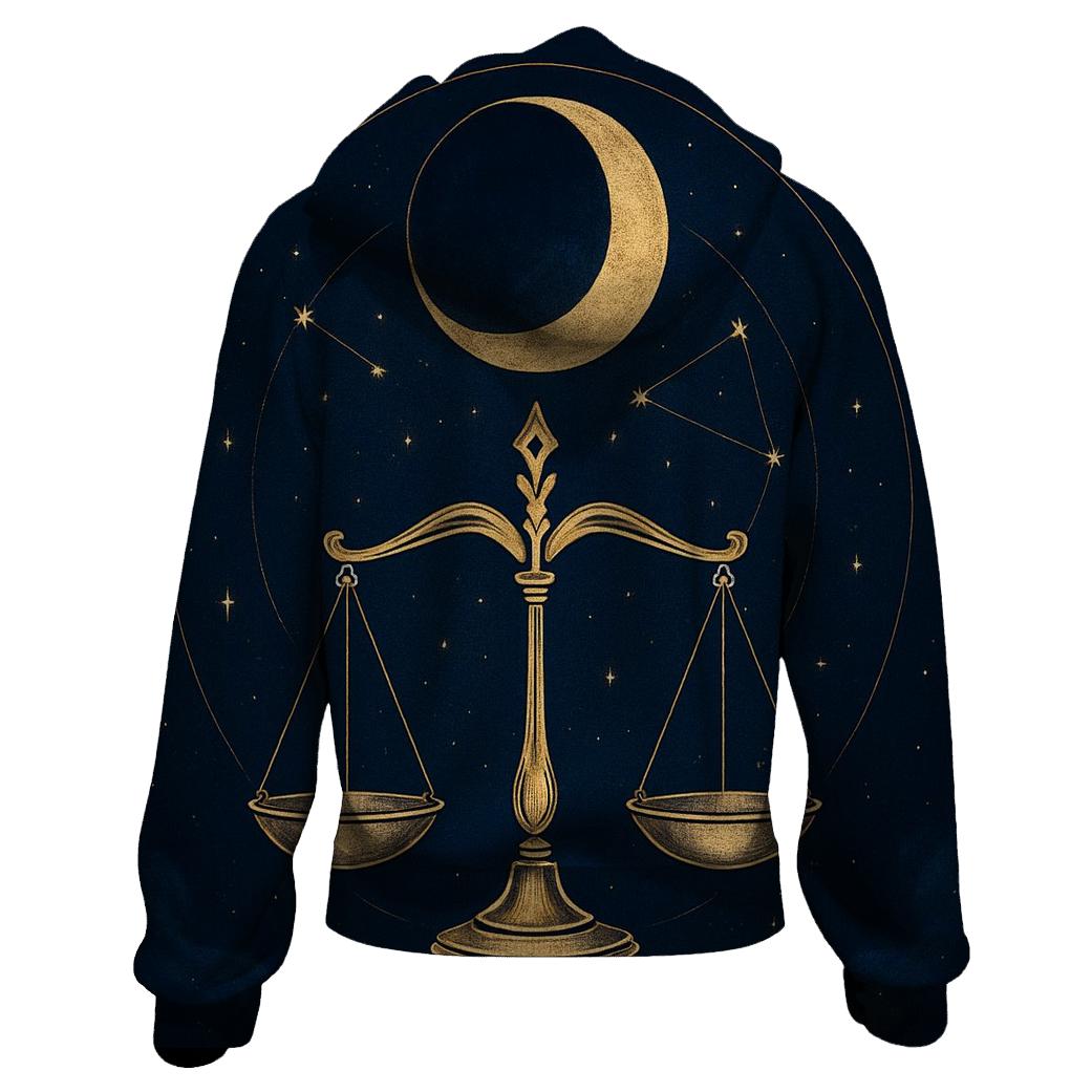 Luminous Libra Eclipse Scales zip-up hoodies