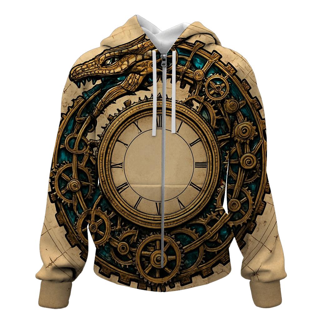 Celestial Clockwork Ouroboros custom hoodies