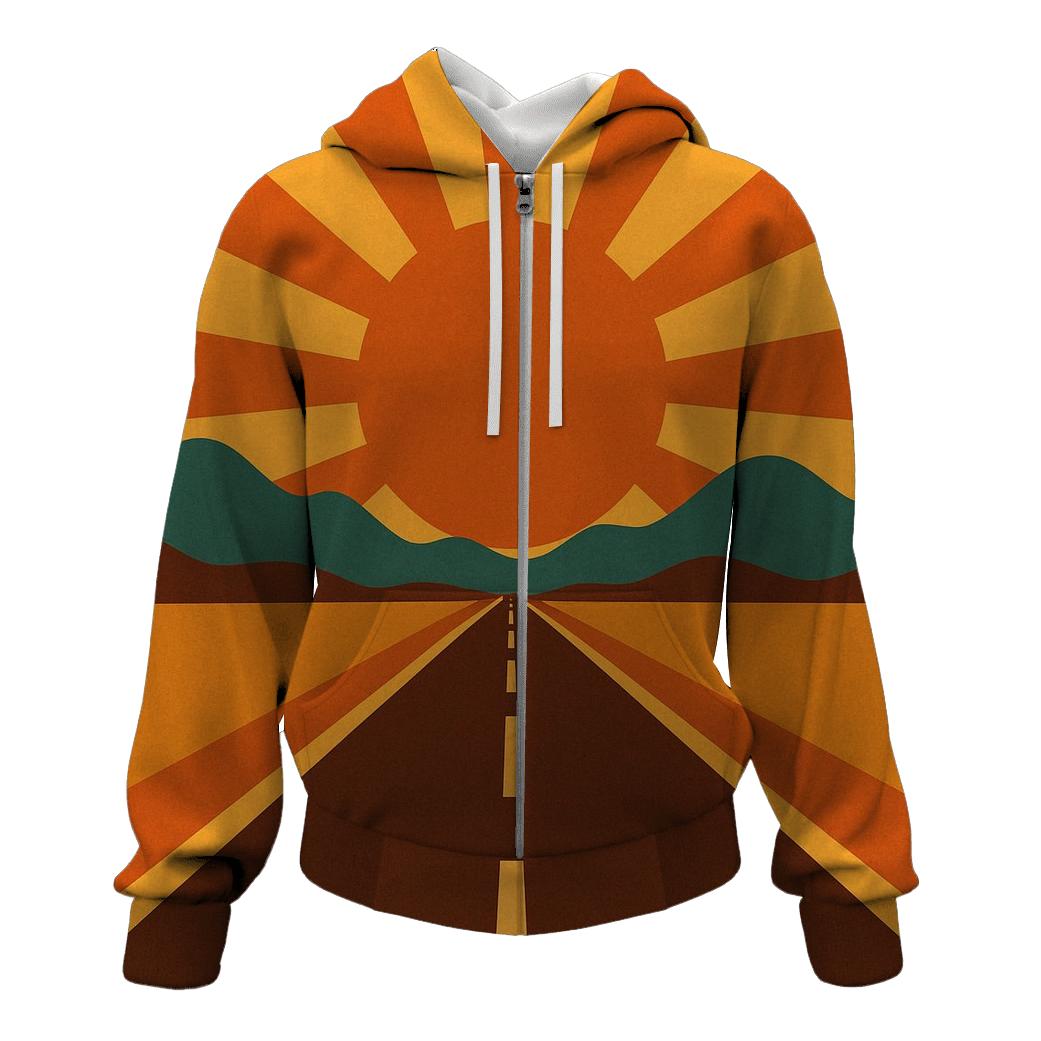 Sunburst Highway Horizon premium hoodies