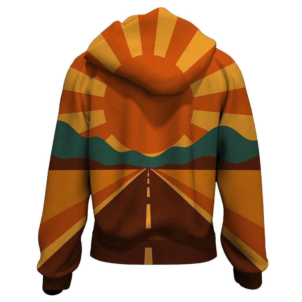 Sunburst Highway Horizon premium hoodies