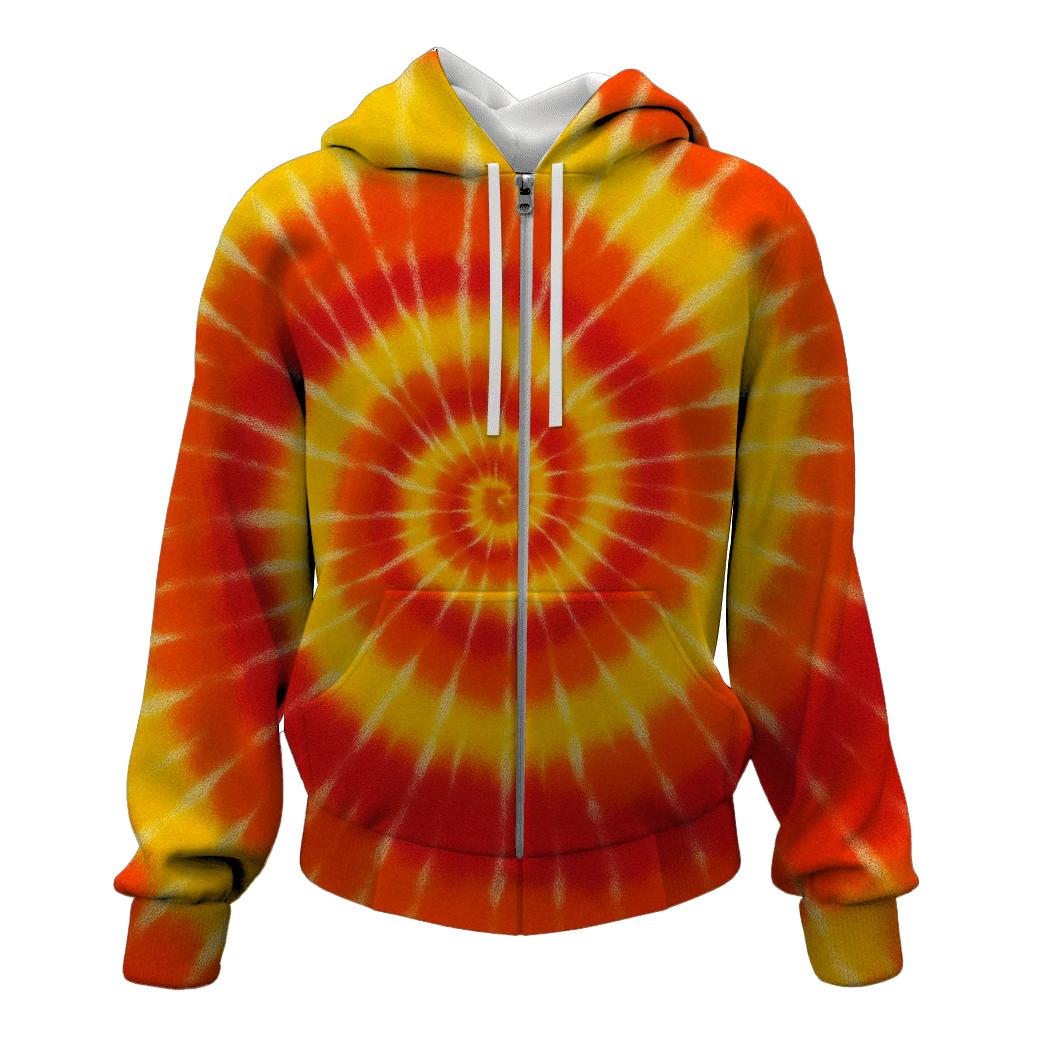 Citrus Spiral Burst Panel printed hoodies