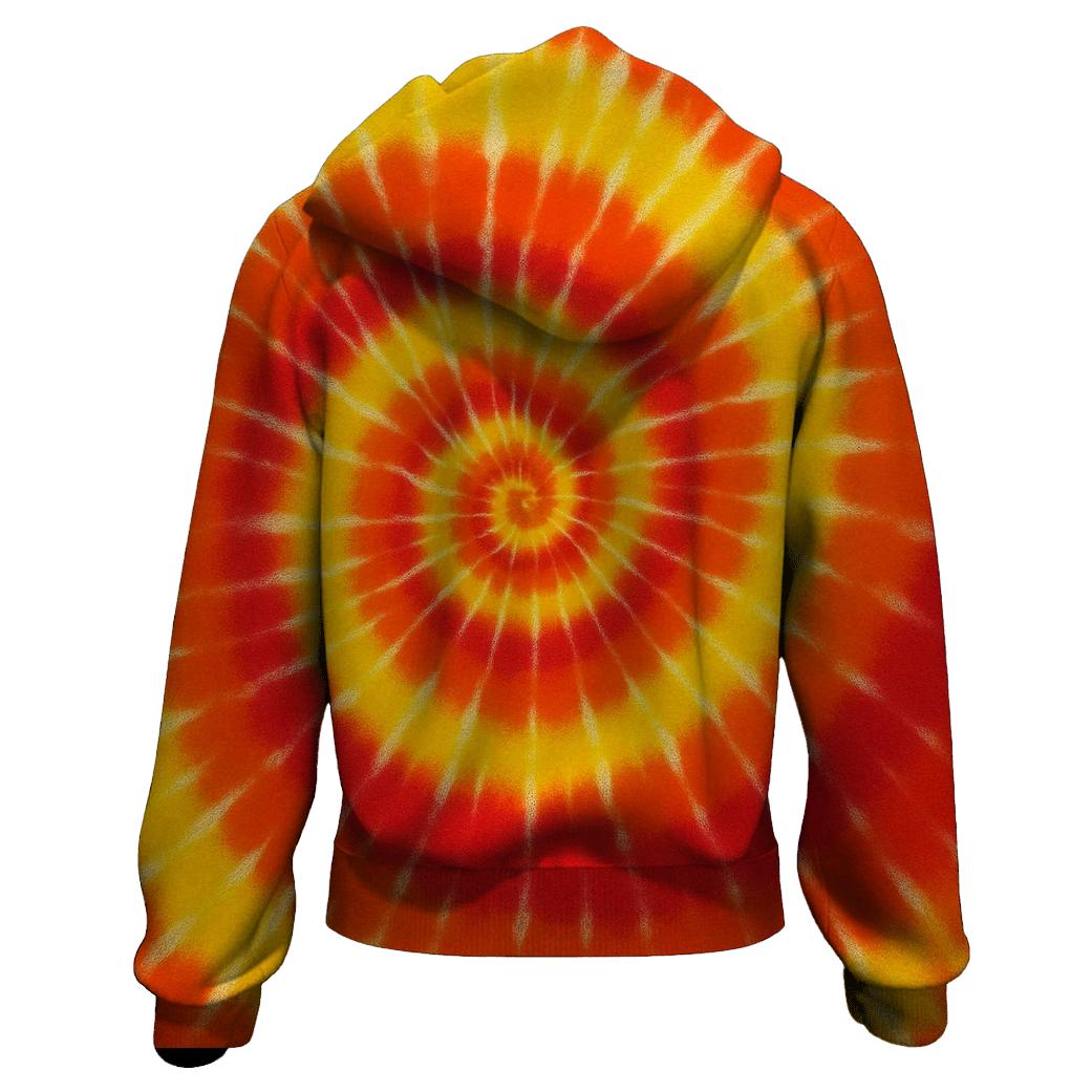 Citrus Spiral Burst Panel printed hoodies