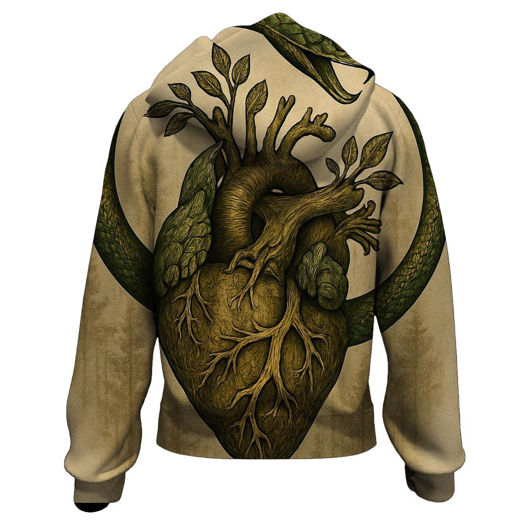 Forest Heart Ouroboros embroidered hoodies