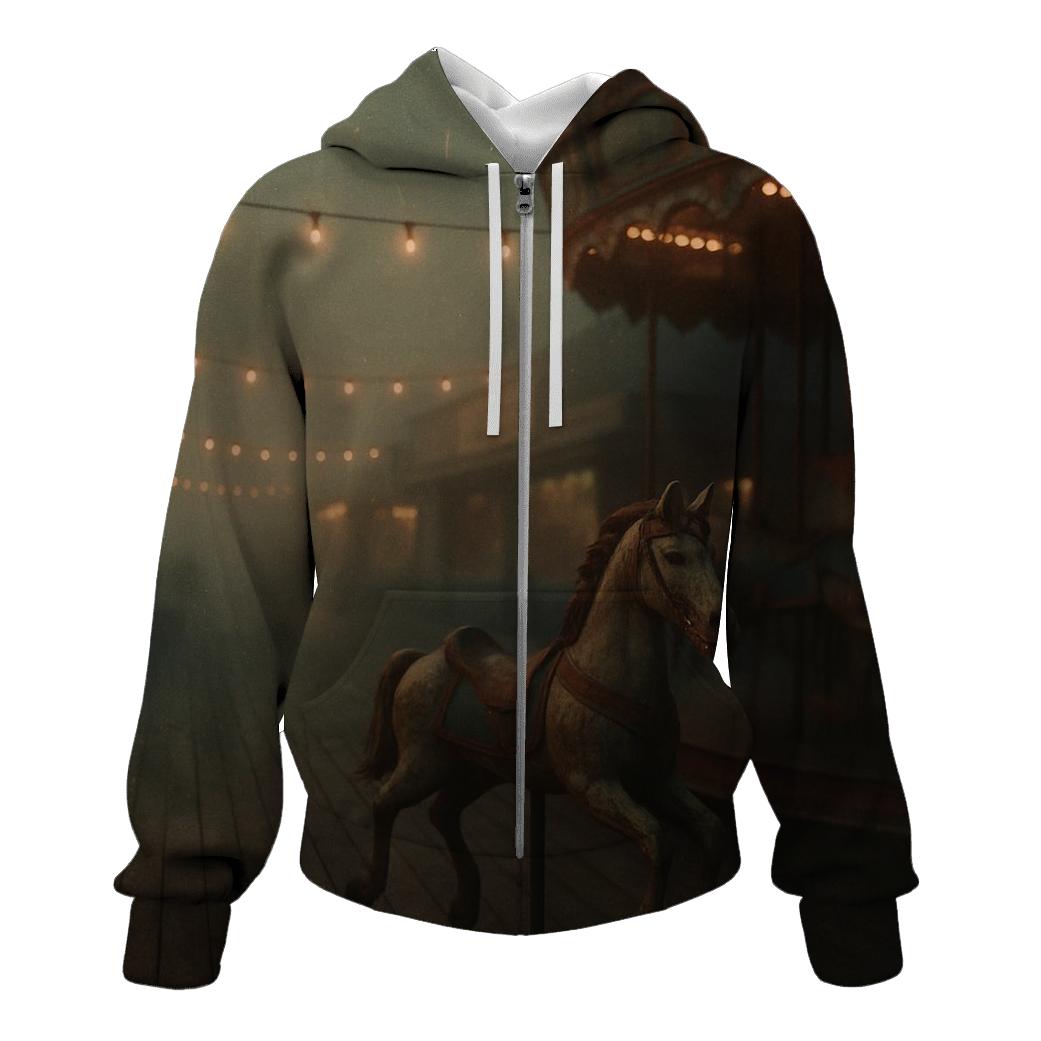Rusty Boardwalk Carnival Night printed hoodies